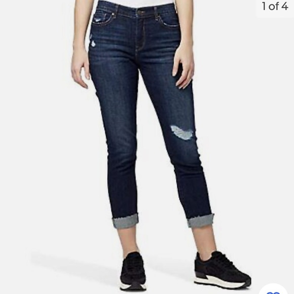 William Rast Boyfriend in Mid Blue Wash Distressed 28 - Picture 1 of 13